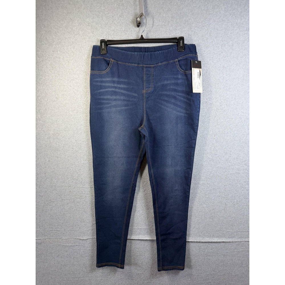 JVINI Leggings Womens 2XL Blue Denim Jeggings High Rise Elastic Waist Stretch